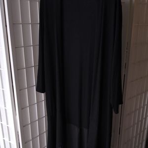2X Black Duster Jacket Ruffle Hem